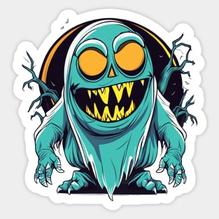 Halloween monster with glowing eyes Sticker